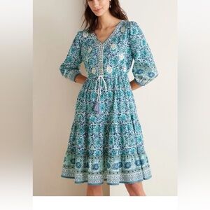 Perfect Soft Surroundings size L NERISSA knee length Boho Tassel Dress